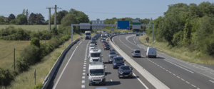 フランス高速道路の渋滞風景